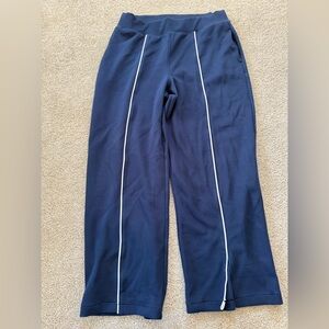 SPANX Airessentials Airpique Track Pant Womens XL Timeless Navy Wide Leg